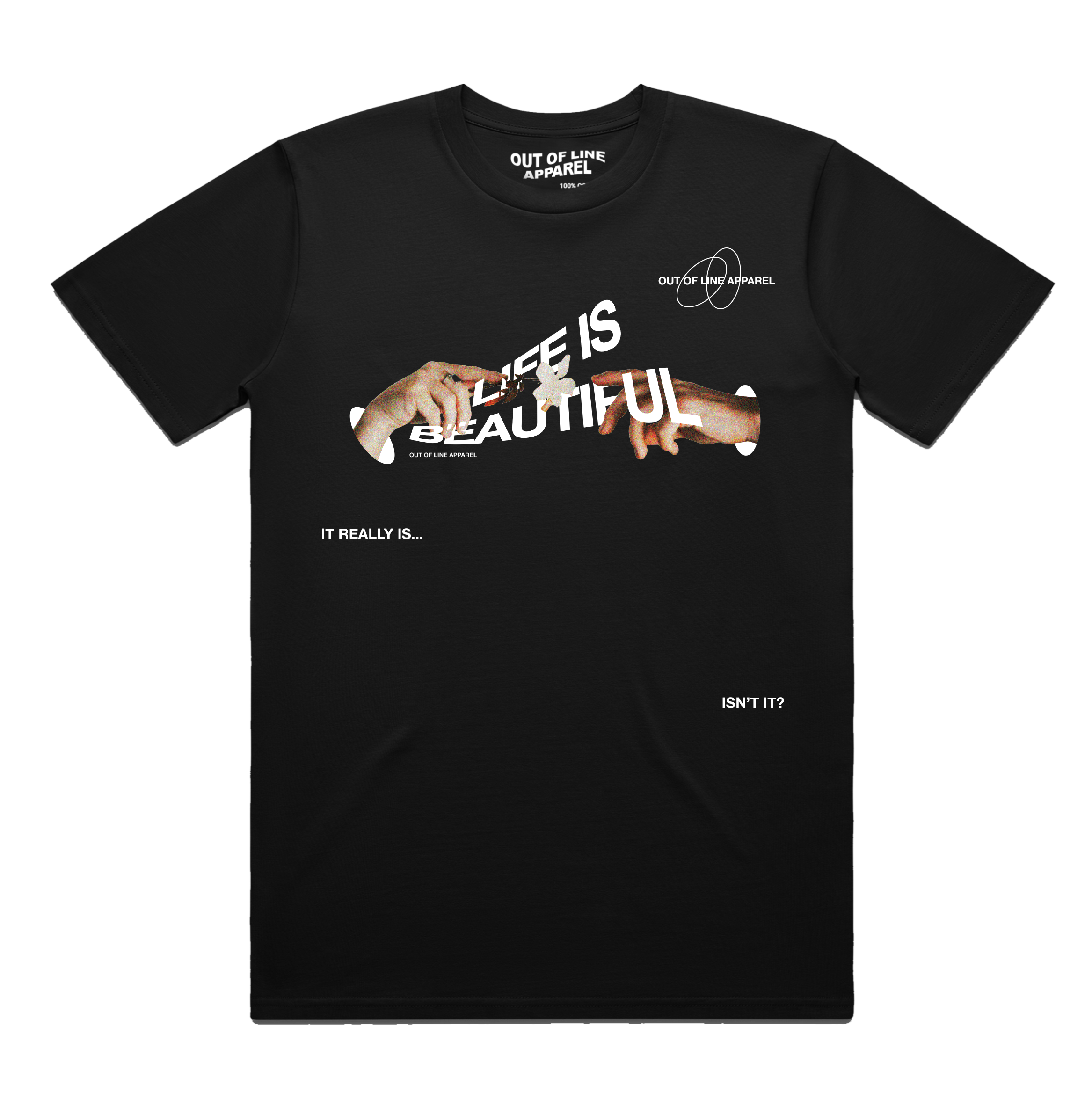 BLACK "LIFE IS BEAUTIFUL" TEE