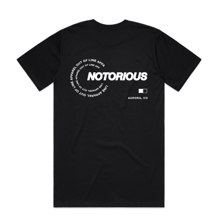 BLACK NOTORIOUS X OUT OF LINE APPAREL COLLAB TEE